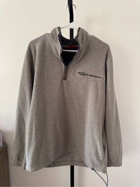 Izod Men's Taupe Gray Quarter-Zip Pullover